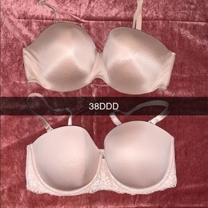 38DDD Bras - 2 Nude bras Torrid & Victoria Secret